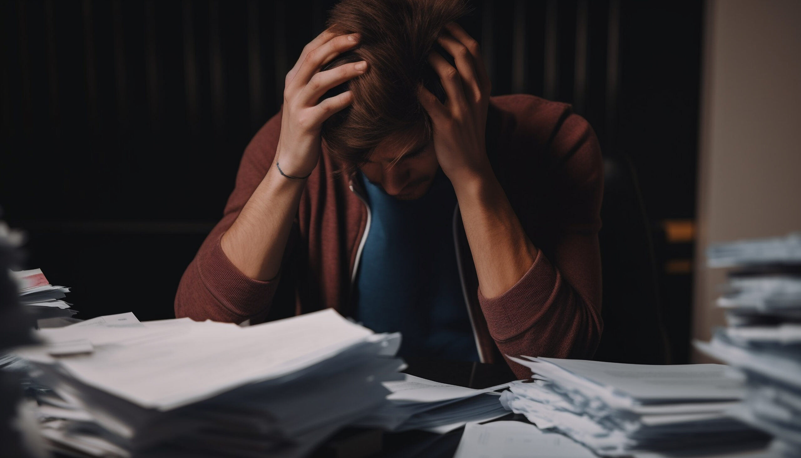 Profissional cansado durante o trabalho